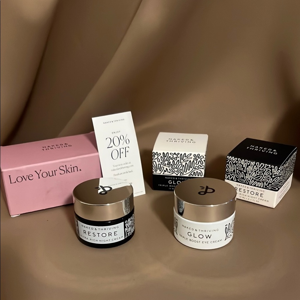 Naked and thriving Restore and Glow Skincare Set - Black and Cream